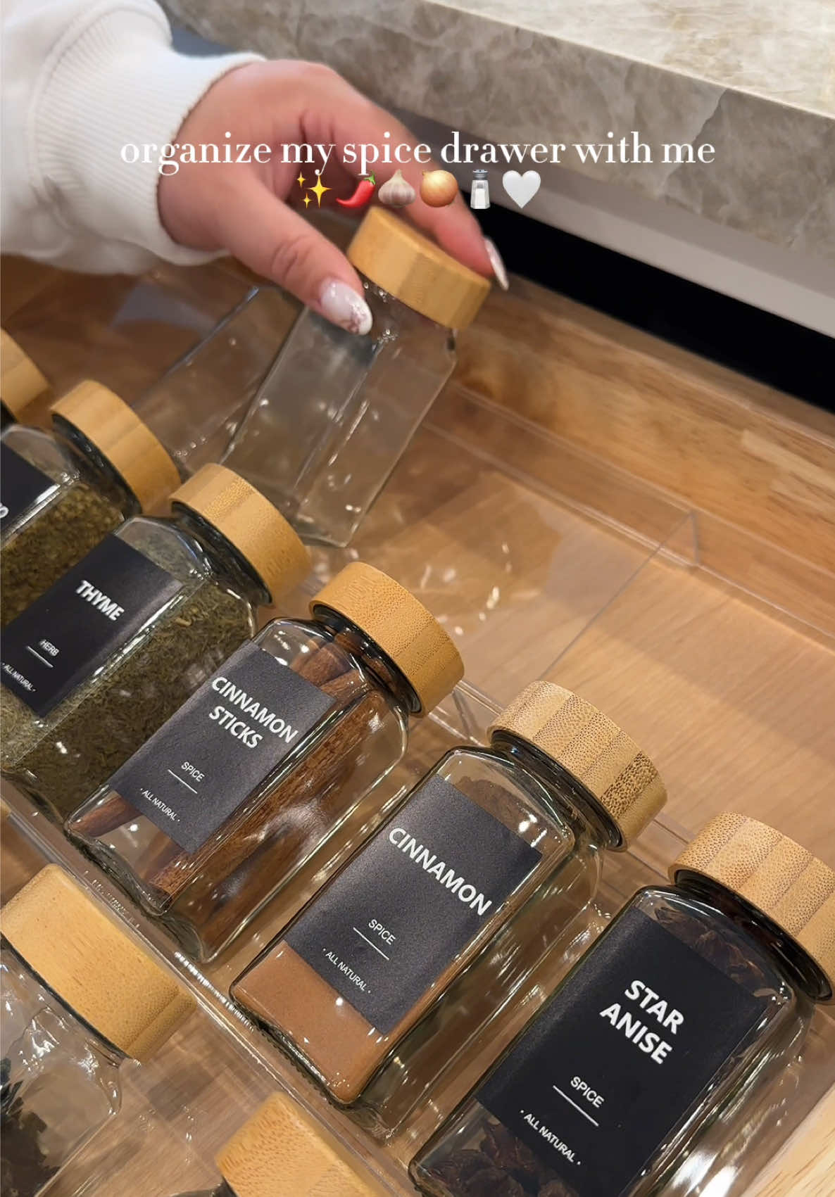 Restock and organize my spice drawer! All 🔗’s in my SF under “spice drawer” 🤍 #spicedrawerorganization #spicedrawer #organizekitchen #kitchenorganization #organizedhome #organizewithme #asmroganization #asmrsounds #kitchenorganizing #spicecabinet 