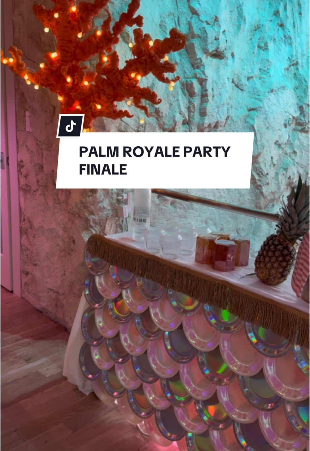 The finale. 🪸🐠🌴 Palm Royale party theme without the cliches? The way I rannnnnnn. #DIY #homedecor  #party #craft 