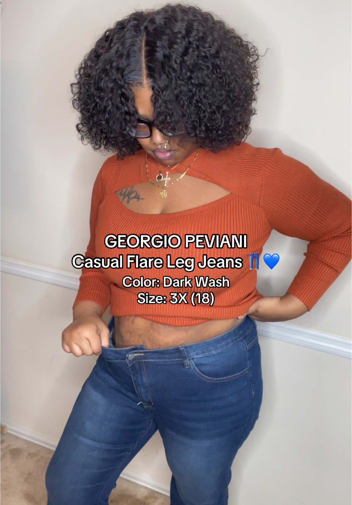 Gonna have to size down & snag another pair 🤭👖😍 @GEORGIO PEVIANI_Denim @GeorgioPeviani @GEORGIOPEVIANI_Eden #jeans #jeansoutfit #tryon #tryonhaul #fashion #fashiontiktok #bellbottoms #flarepants #flarejeans #plussize #plussizefashion #jumpstartsale #tiktokshopfinds #imsoul 