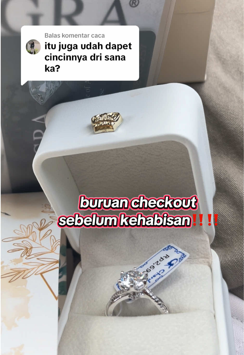 Membalas @caca cincin rasa berlian harga ambyar😭💍✨#cincin #cincinberlian #surprisegift #fyp #fypシ #fypage #viraltiktok 