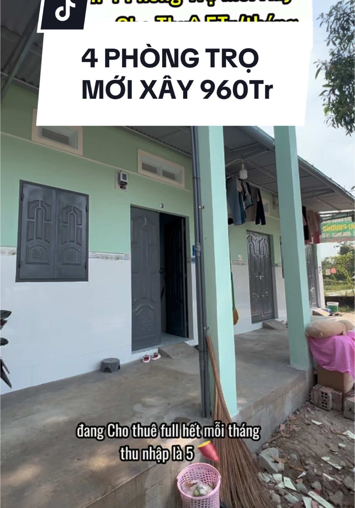 BÁN DÃY TRỌ 4 PHÒNG MỚI XÂY, ĐANG CHO THUÊ 5Tr/THÁNG Ở GÒ DẦU #tuyetnhungbds #godau #bds #nhadat #kcnphuocdong #nhatro 