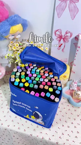 Satu set isi 80 pcs lengkap banget warnanya 🥹📚🖍️🍒🌸🎀 wajib punya ✅ #spidolwarna #spidolmarker #spidolaimilo #spidol #markerdrawing #aimilo #fyp #fypシ #fypage #spidolwarnalengkap #aimilospidolwarnawarni 