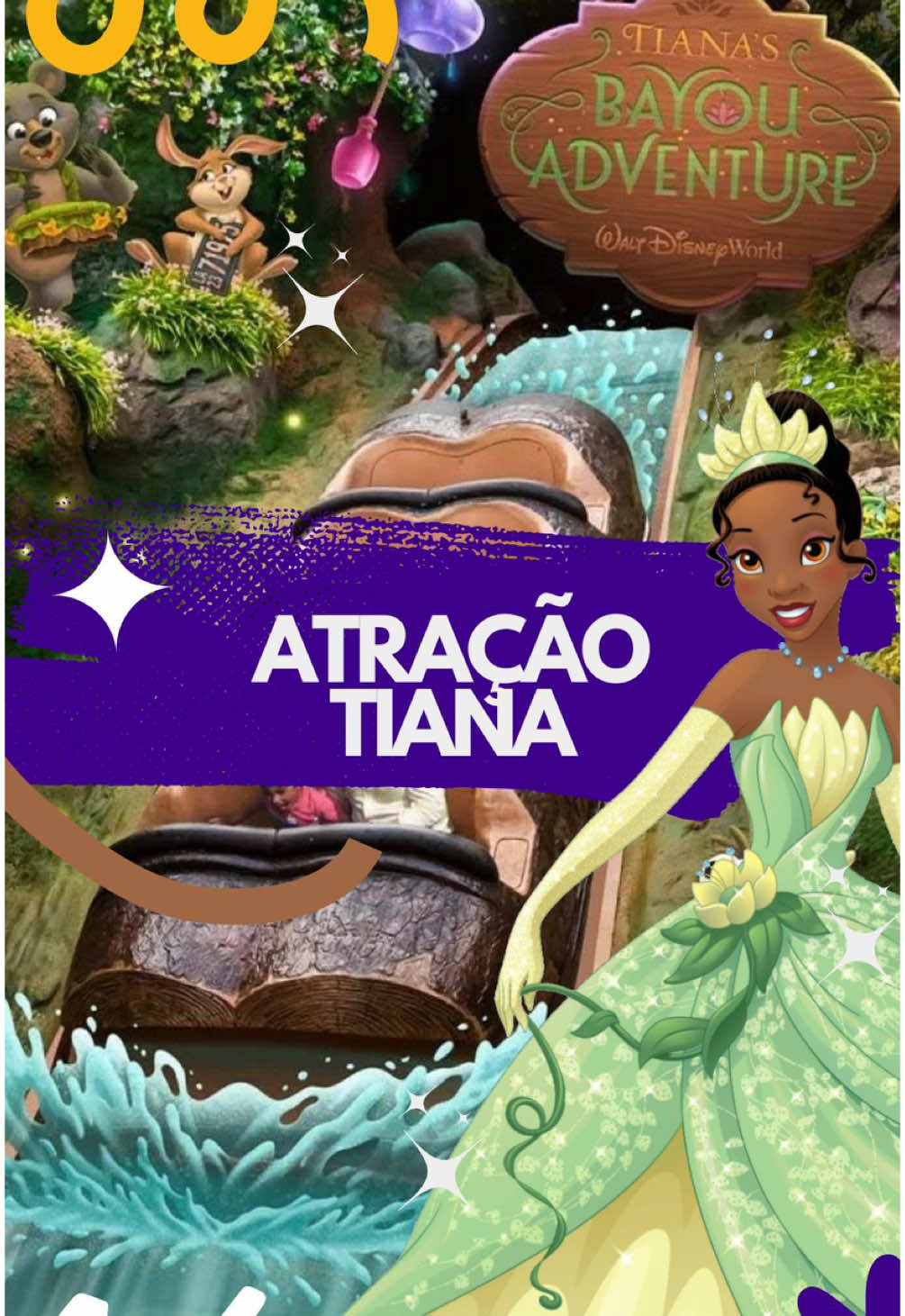 ✨ Mergulhe na magia de Tiana’s Bayou Adventure no Magic Kingdom!  🌿 Inspirada em ‘A Princesa e o Sapo’, essa aventura encantadora te leva por um passeio pelos pântanos do Louisiana, cheio de música, cores e muita diversão!  ⚠️ Para acessar, lembre-se: a atração está disponível somente por fila virtual ou por Lightning Lane. 📱 E se você quer a comodidade de um dia todo planejado com filas rápidas, chame no link da Bio e contrate e nosso Guiamento Virtual.