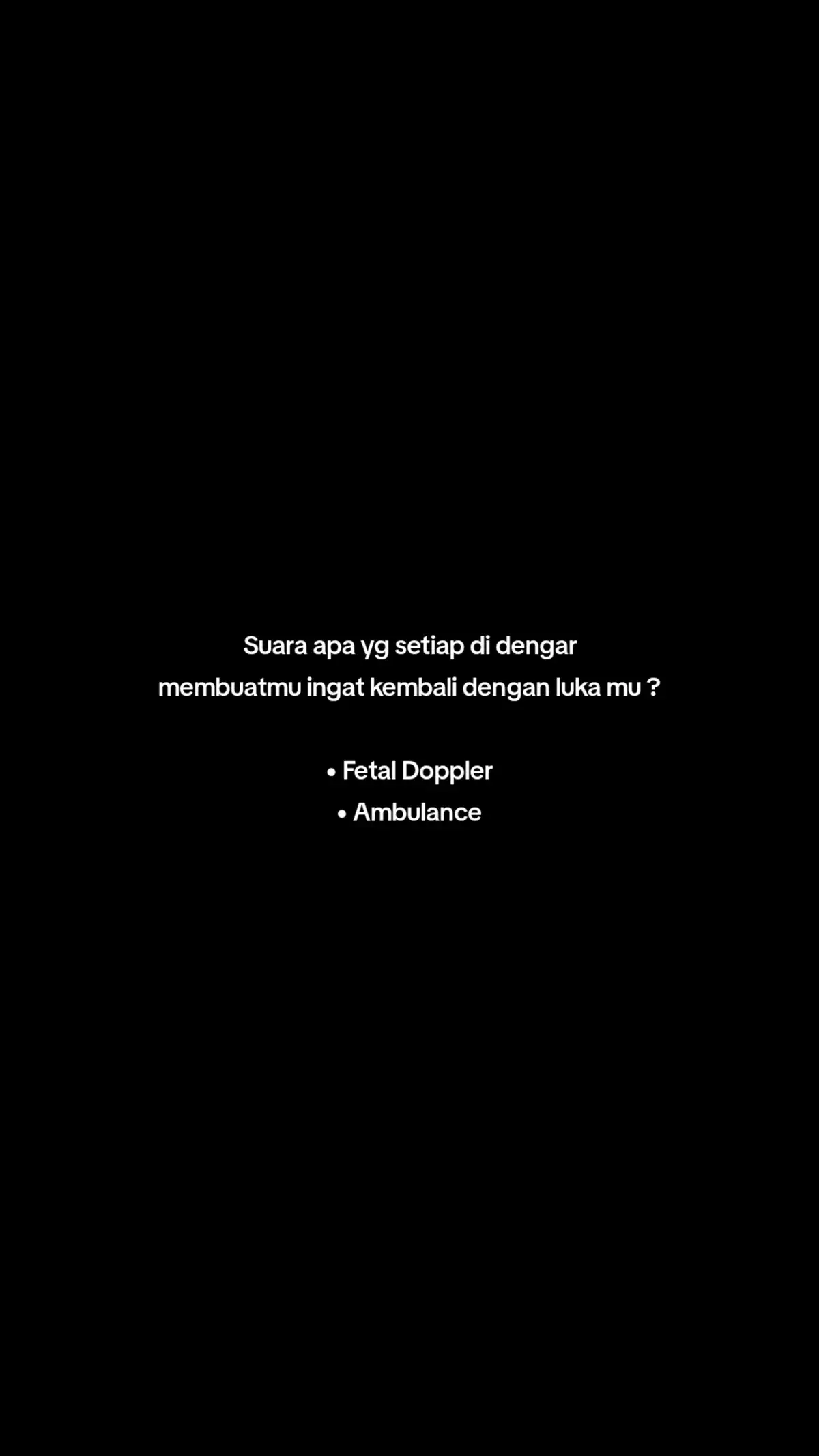 Suara apa yg setiap di dengar membuatmu ingat kembali dengan luka mu ? #ambulance #suara #sedih #luka #sakithati #patahhati #sadvibes #sadstory #sedih #terluka 