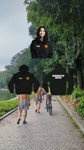 Hoodie MAN U สีดำ เสื้อฮูด แขนยาว สำหรับใส้กันแดด#ผ้าดีใสสบาย 