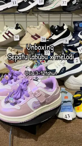 Unboxing sepatu labubu x melodi #sepatuanakperempuan #sepatulabubu #labubu #melody #fypage 