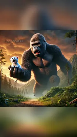 Kittens sacrificed to King Kong by natives. #catfamily #montercat #monster #cat ##cutecat #viralvideo #fyp 