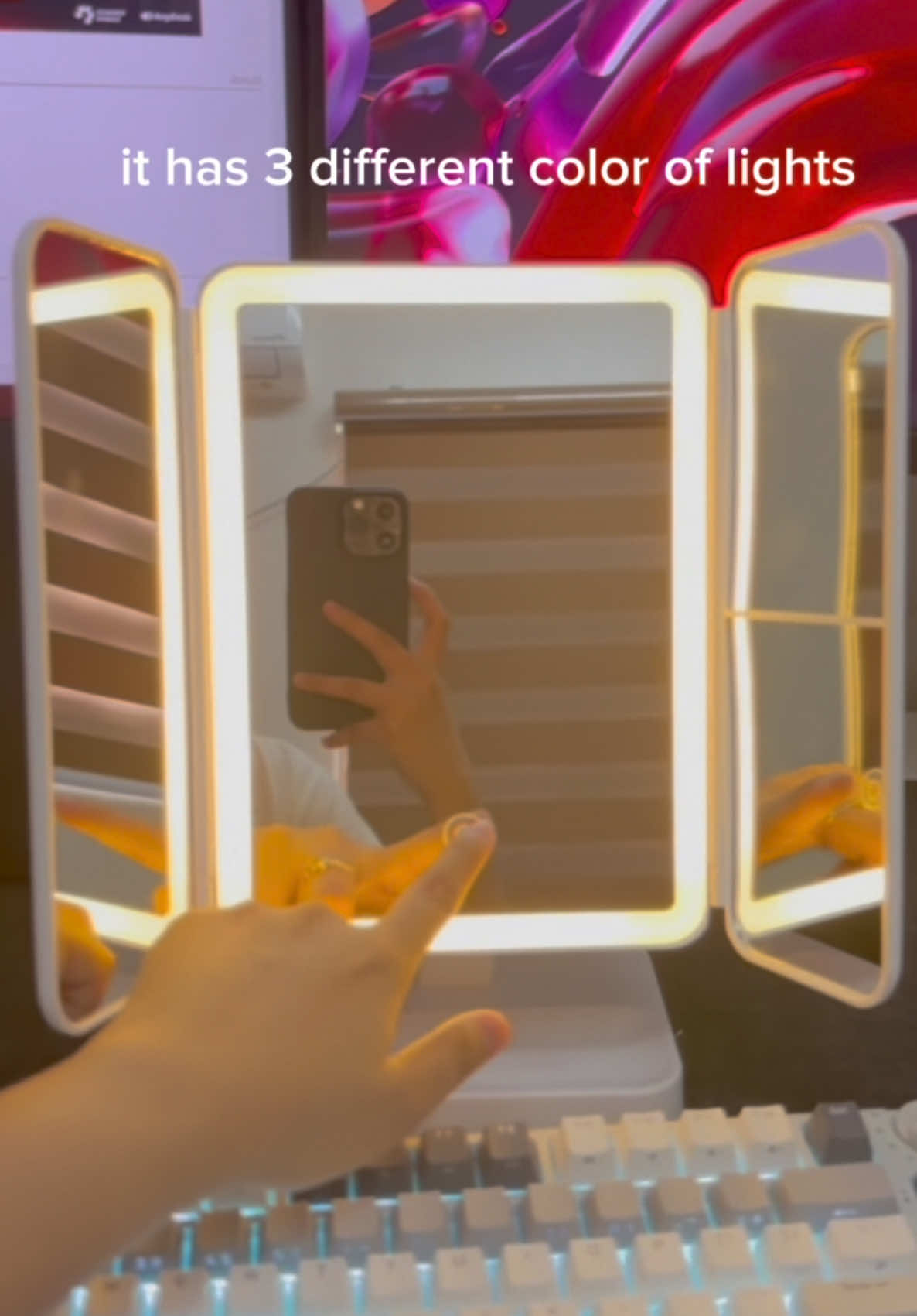 Finally found the perfect aesthetic vanity mirror with lights #vanitymirror #mirror #ledmirror #vanityledmirror #makeupmirror #mirrorwithlights 