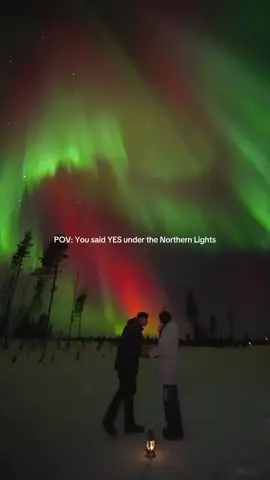 I said YES!!! #proposal #proposalvideo #northernlights #auroraborealis #lapland #finland #aurora 