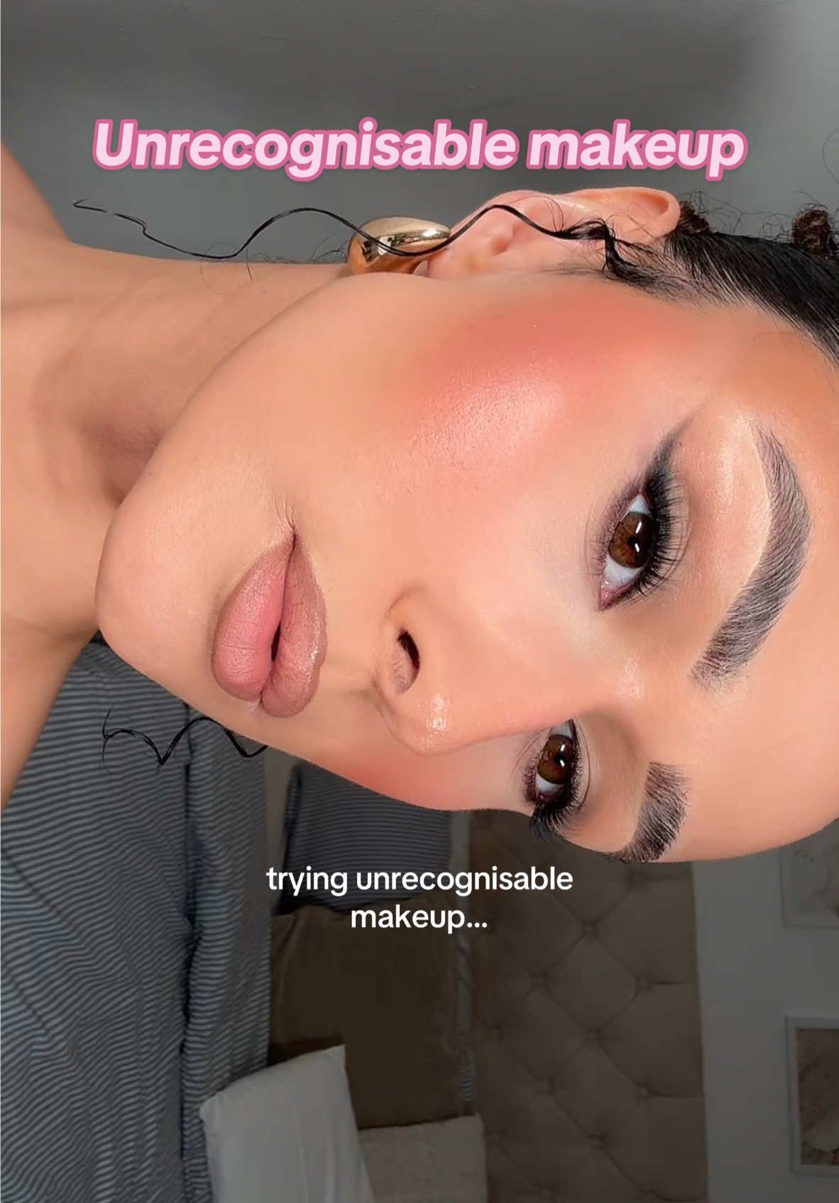 How did I do??👀 #unrecognizable #unrecognisablemakeup #makeup 