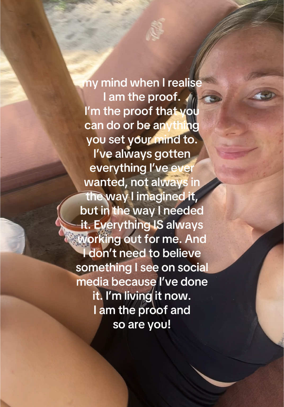 Sitting on the beach with my morning coffee about to start working doing my dream job creating content and telling stories for a eco luxury hotel in Mexico 😭😭😭 me a year ago is SCREAMING!!!  You are the proof it’s possible!!!  #SelfImprovement  #motivation #manifestation #growth #wellness #spirituality 
