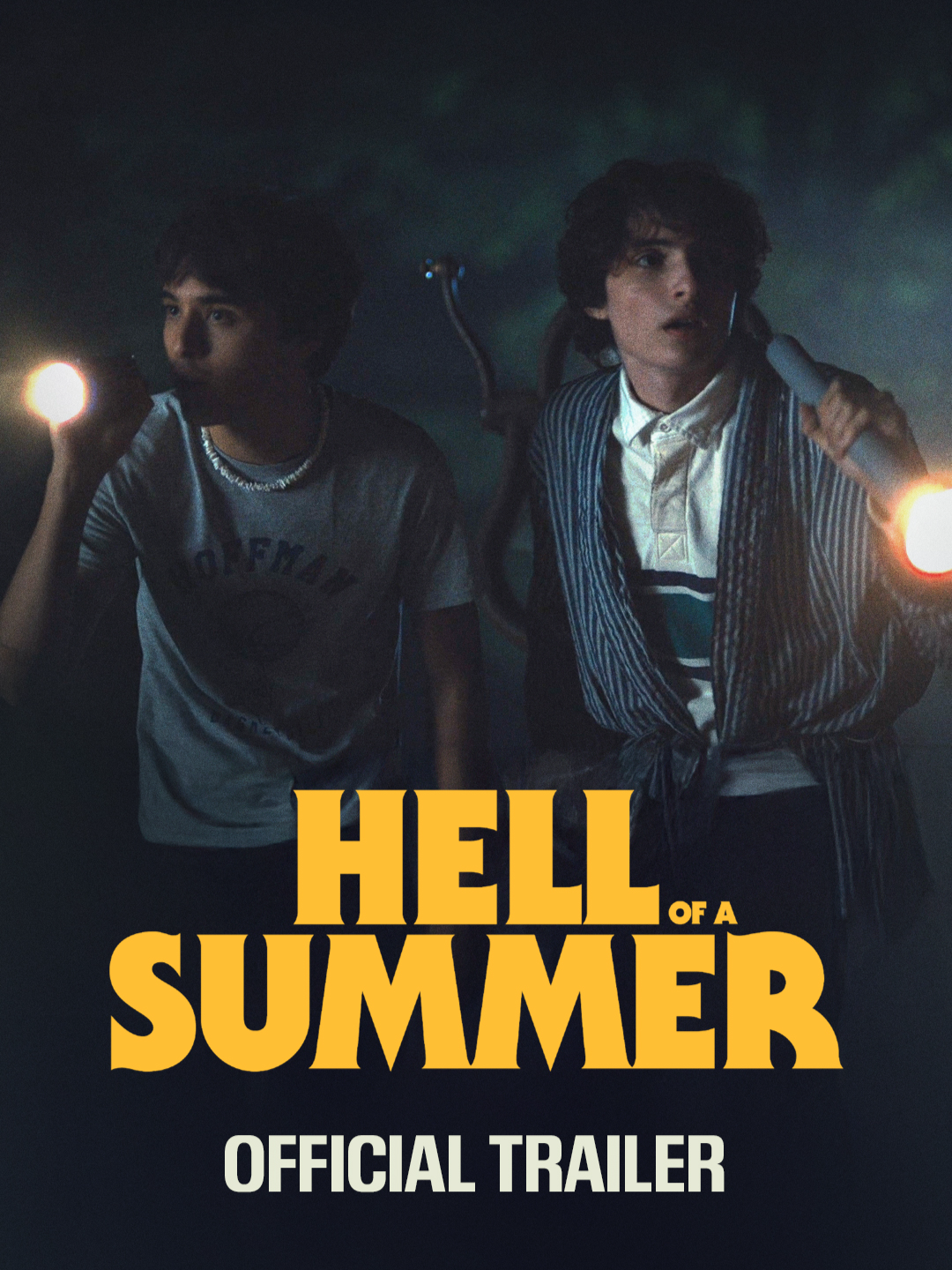 Finn Wolfhard and Billy Bryk invite you to Camp Pineway. Get ready for a HELL OF A SUMMER. Starring Fred Hechinger, Abby Quinn, D'Pharaoh Woon-A-Tai, and many more. In theaters April 18. #finnwolfhard #billybryk #hellofasummer