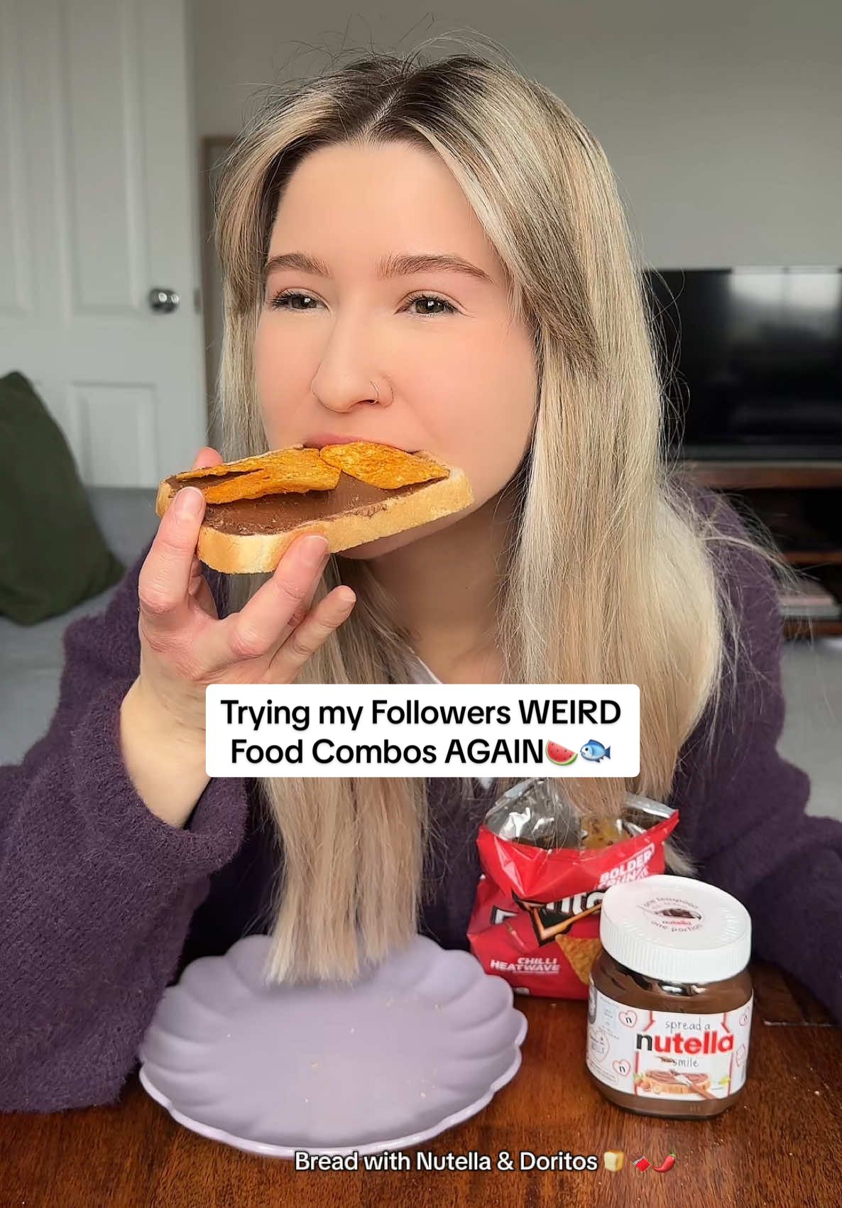 trying my followers WEIRD food combinations AGAIN because you guys love to make me try some questionable pairings 😄😭 #weirdfoodcombinations #weirdfood #pregnancycravings #tastetest #followerspick #followersdecide #weirdfoodcombos #trying #FoodTok #trying #weird #fyp #foryoupage 