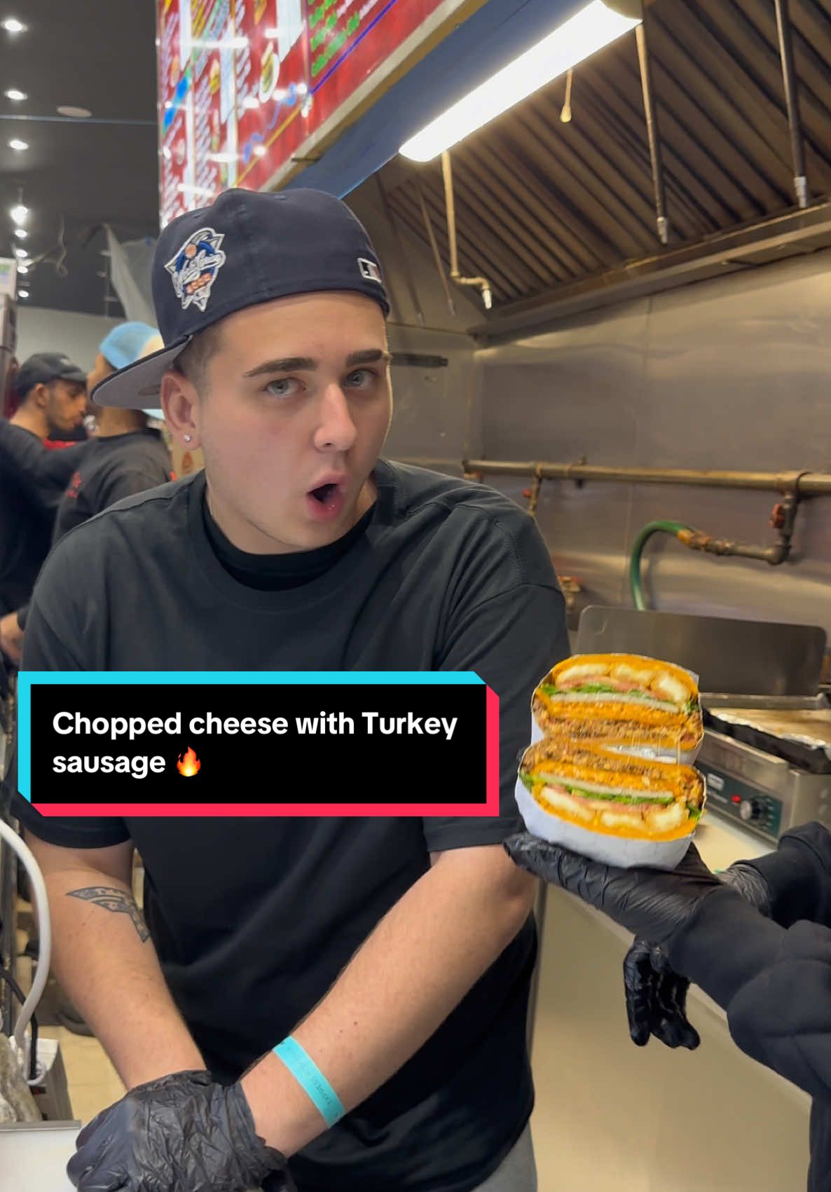 Chopped cheese with Turkey sausage THE OCKY WAY 🔥‼️ @Lacy #theockyway #ockyway #generalock #nevanevaneva 