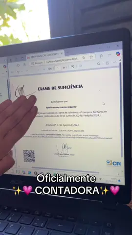 Oficialmente com todas documentações em mão! 🤗💗✨ #creatorsearchinsights #contabilidade #cienciascontabeis #contabilidad #contabeis #contador #estudante #crc #cfc 