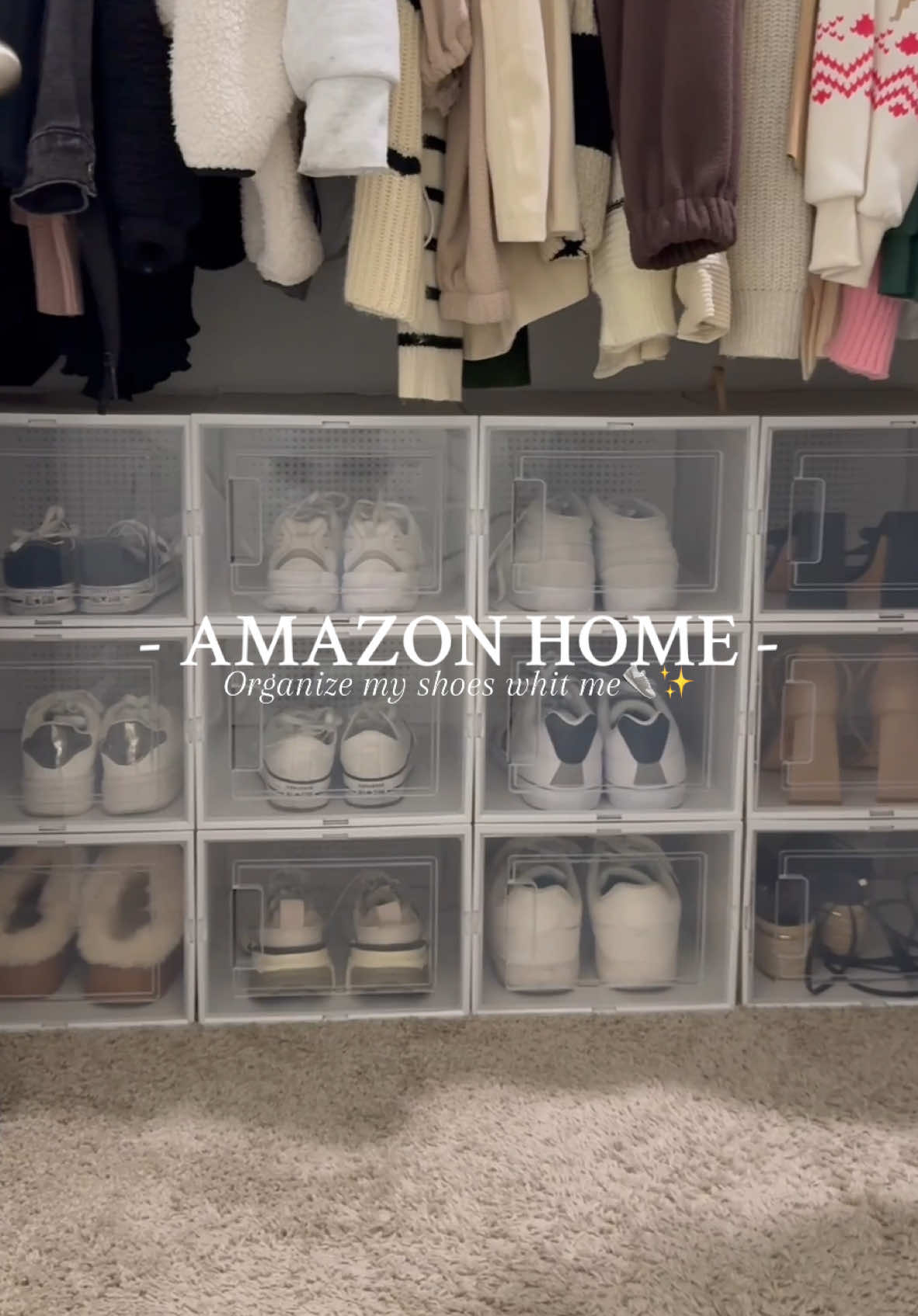Perfect shoe organizer🤝🏼👟| Link in my bio Amazon storefront🔗 Protect your shoes using these boxes, they look aesthetic from #amazon  🏷️Shop my home in my bio| Amazon storefront & LTK🔗 #TreasuresofHome #MakingHomeHappen #amazonfinds #amazonmusthaves #amazonhome #amazonfavorites #organizer #homeorganizer #shoesorganizer #homeorganization #closetorganization #neutraldecor #homeideas