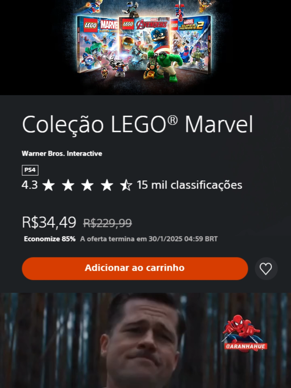 Simplesmente LEGO: Marvel Super Heroes, LEGO Marvel Vingadores e LEGO Marvel Super Heroes 2 por menos de 40 reais na Playstation Store 🎮 Sim, 3 jogos por menos de 40 reais  #playstation_br  #playmakersbrasil  #OfertasAnoNovoPSStore #ps4 #lego #LegoSuperHeroes #promoção #homemaranha #memesdamarvel #marvelsspiderman #peterparker #playstation #marvelcomcis #marvel #meme #cinema #memes  #aranhahue