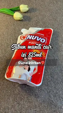 Kalo di supermarket harga segini dapet yg pouch kecil, yg ini jumbo banget oyyy😭🫵🏻 #sabunmandicair #nuvo #nuvo825ml 