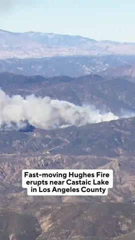 The eruption of the Hughes Fire near the Los Angeles County community of Castaic has prompted mandatory evacuation orders and warnings. Cal Fire says the blaze was first reported around 11:00 a.m. Wednesday, setting fire to at least 500 acres in the heavily vegetated area in less than an hour Tap the link in our bio for the latest updates as we track the rapidly moving fire.