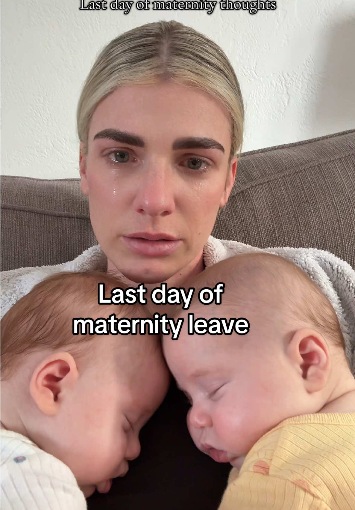 Last day of maternity leave and I am a mess. There’s nothing that prepares you for this day in your postpartum journey.  #maternityleave #maternityleaveover #postpartumjourney #pospartum #3monthspostpartum #backtowork #workingmom #workingmoms #workingmomstruggles #twinmom 