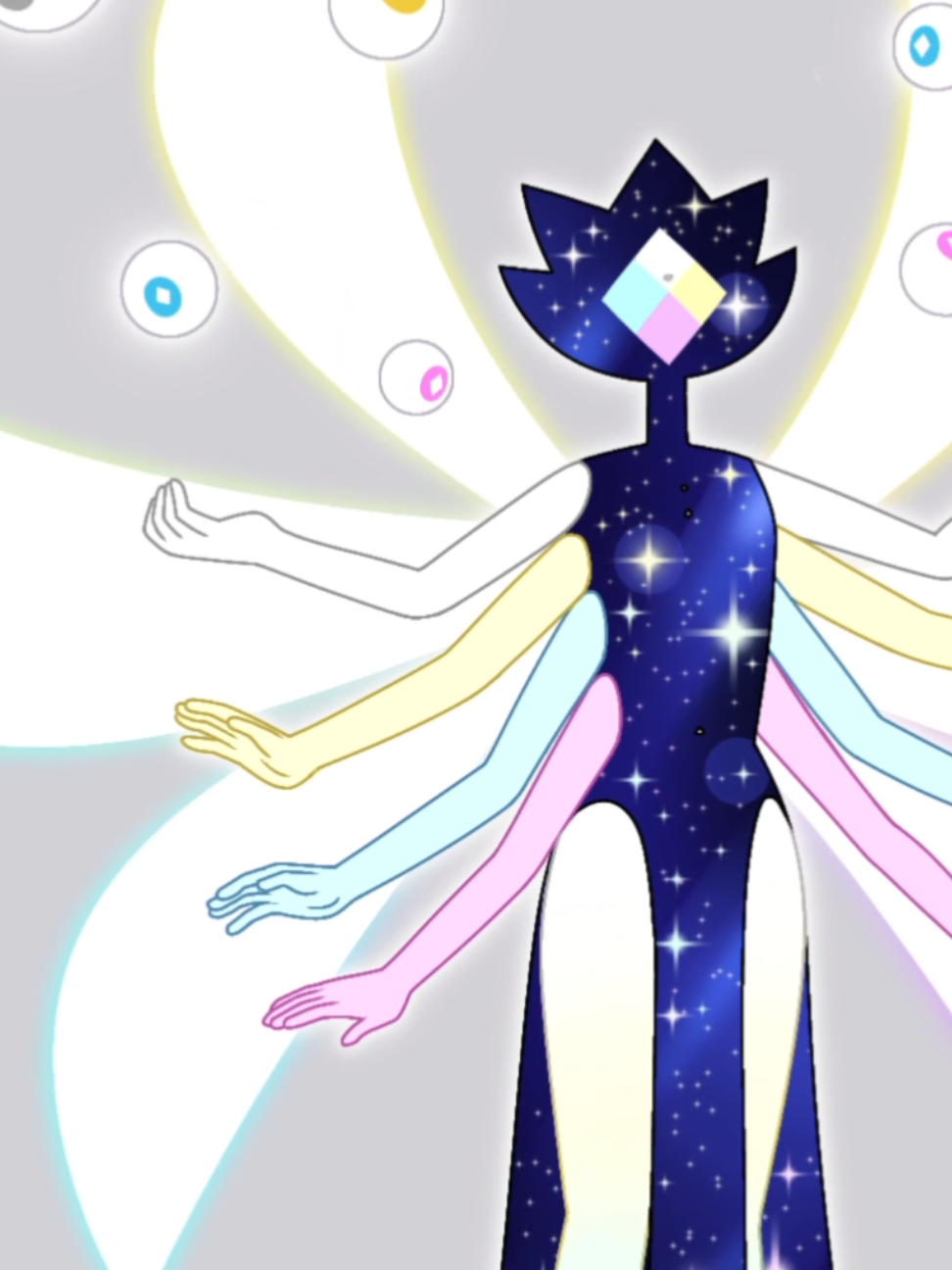 Replying to @alexm0118 Tried my best given my non existent video editing skills lol, i'll probably post a slideshow this week comparing their heights too #fanfusion #stevenuniverse #digitalart #diamond #diamondfusion #blackdiamond