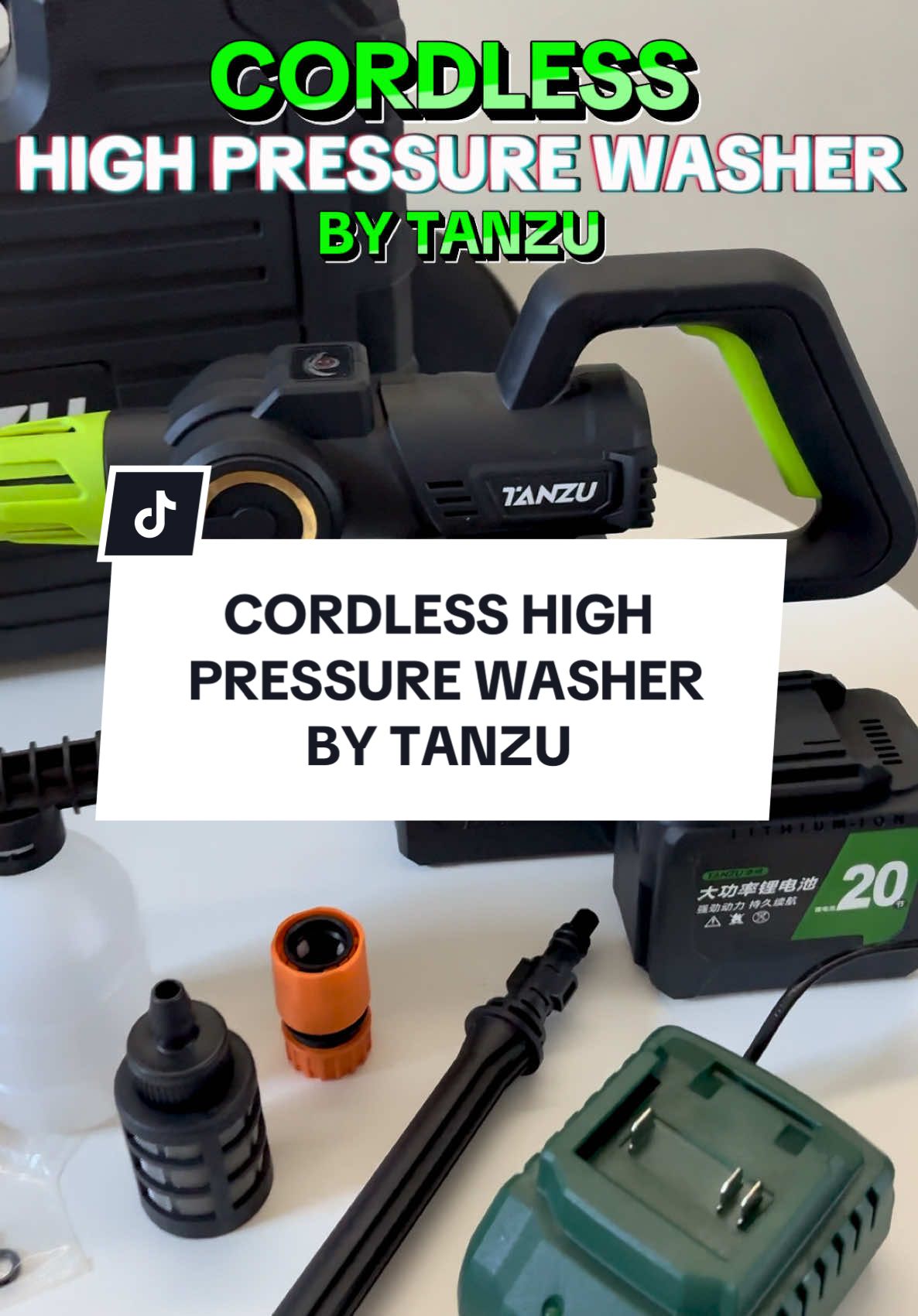CORDLESS PRESSURE WASHER BY TANZU! HASSLE FREE AT MAKAKATIPID NA KAYO SA KURYENTE 💯 #pressurewasher #cordless #trending #fyp 