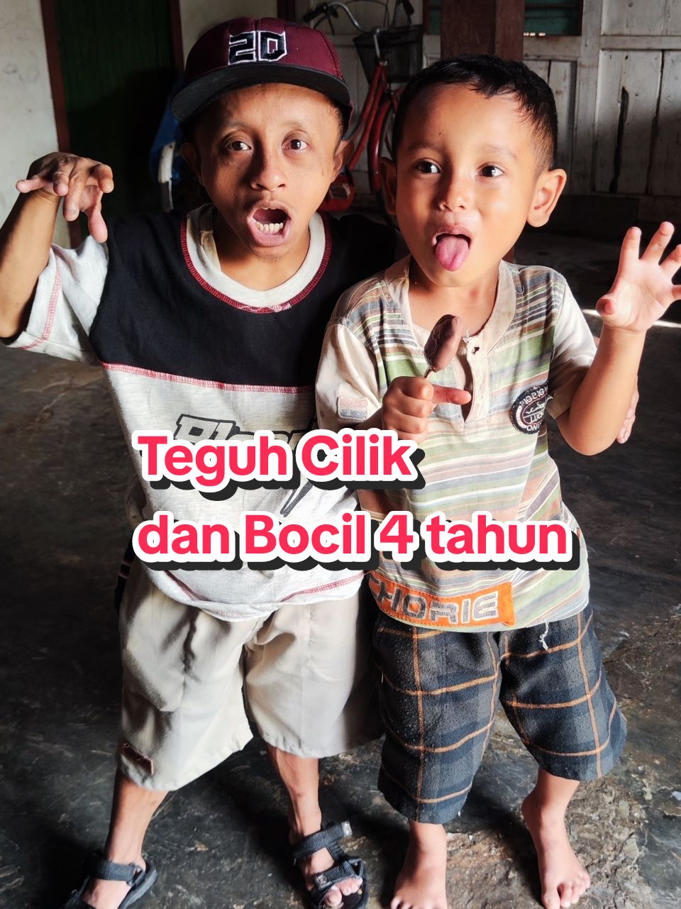 Perbandingan Teguh Cilik dan bocil 4 tahun #teguhcilik #hiburan #wongunik #fyp 