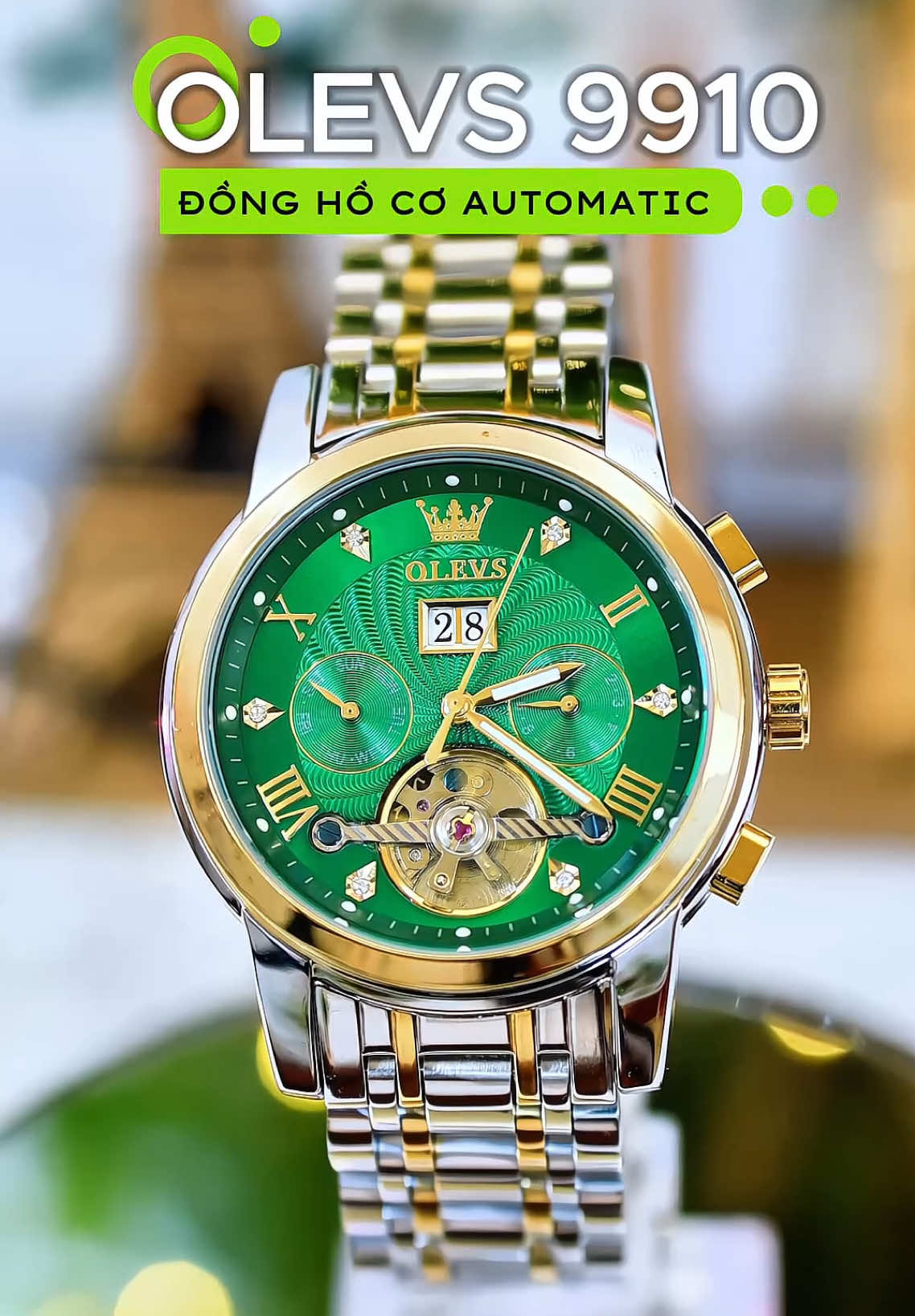 Đồng hồ cơ automatic OLEVS 9910, khung viền thép, có chống nước, chống xước #đồnghồ #dongho #donghonam #donghoco #donghocokhi #olevs #olevswatch 