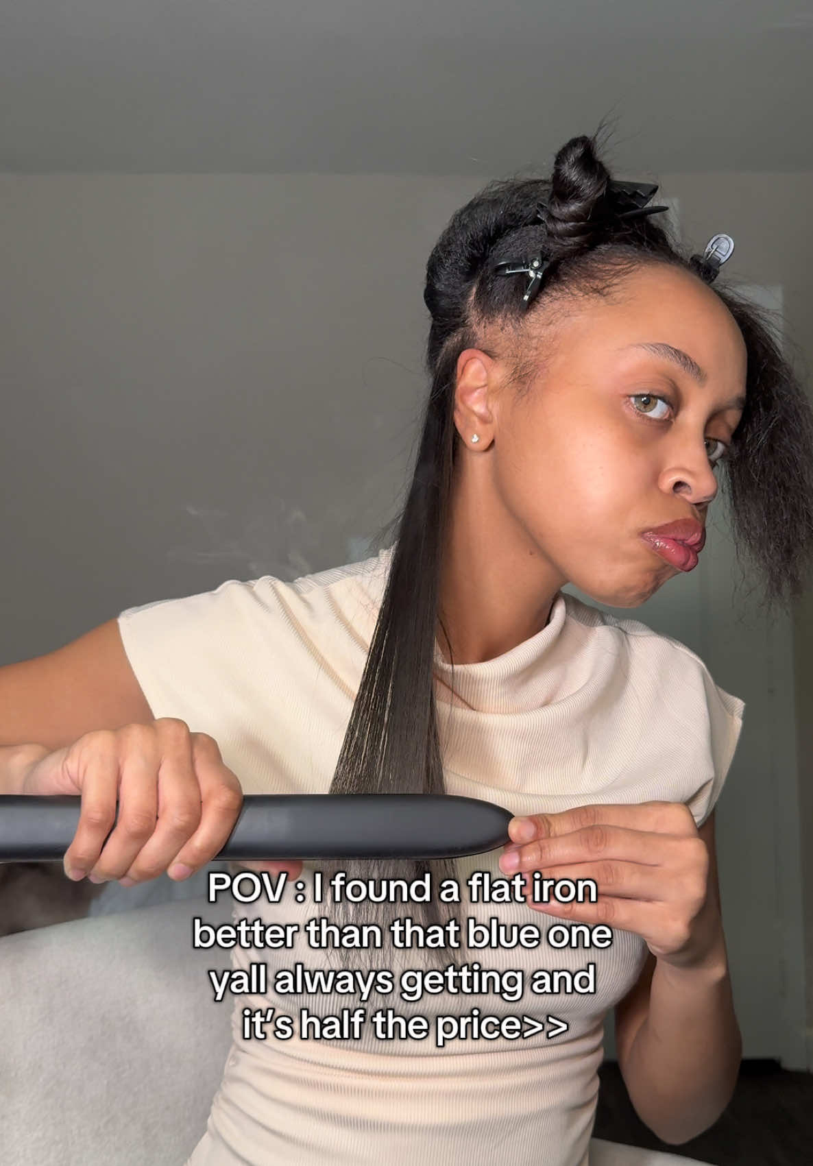 Best flat iron I have used in a while! The silk press was SILK!!! #vanessapro #flatiron #silkpress 