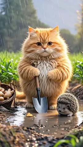 I saw a hedgehog in the field today.