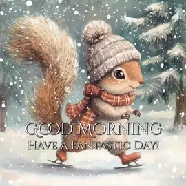 Good Morning!!! Have a Fantastic Day!!! ❄️☃️❄️ ☕️ #goodmorning #beautifulday #fantasticday #snowing #squirrel #IceSkating 