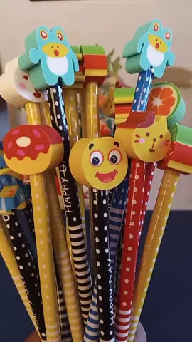 #cartoons pencil set w/ cute Eraser. Rubber head pencil #affordable  #Cute design 
