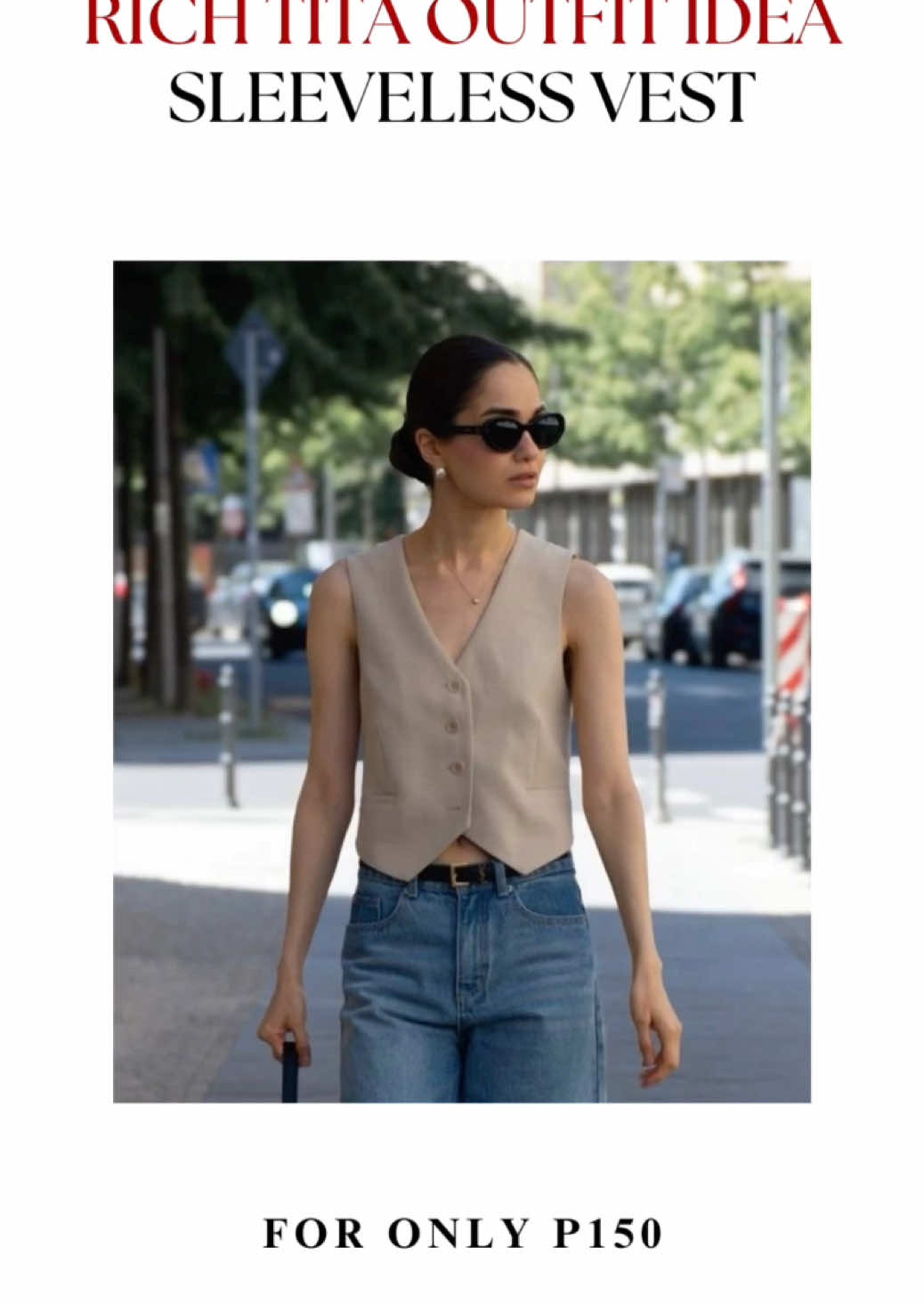 Serving 'rich tita' and “clean girl” vibes with this classy sleeveless vest. Effortlessly elegant and undeniably chic. Classy feminine outfit reco🤍 #classystyle #classy #elegant #women #fashion #forwomen #sophisticated #outfitrecos #outfitrecommendation #OOTD #elegance #cleangirl #cleangirlaesthetic #richtitaoutfits #sleeveless #vest 