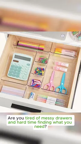 25 PCS Clear Plastic Drawer Organizers Set, 4-Size Versatile Bathroom and Vanity Drawer Organizer Trays, Storage Bins for Makeup, Bedroom, Kitchen Gadgets Utensils and Office
