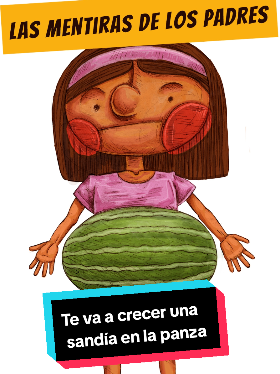 Las mentiras de nuestros padres. Hice una ilustración y menciono algunas anécdotas de las mentiras más locas que nos dijeron en la infancia. #ilustración #dibujo #historias #divertidas #mentiras 