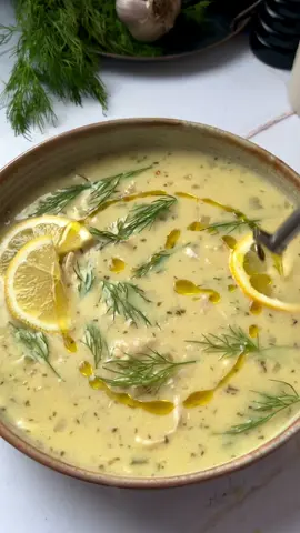 Avgolemono 🍋 comfort in a bowl 🍲 Greek lemon, chicken and orzo soup 🍗 #asmr #asmrcooking #homemade #avgolemono #soupseason 