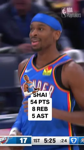 Shai 🧈 out there going crazy again 🤯 54 points 8 rebounds 5 assists and he scoring in every way #shai #basketball #NBA 