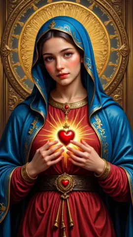 Cor Immaculatum Mariae. The immaculate heart of the Virgin Mary #bible #bibliaviral #aivideo #creatorsearchinsights #livewallpaper #guadeloupe #immaculate #heart 