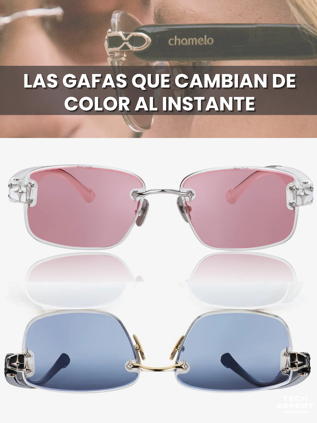 🕶️ Las gafas que cambian de color al instante. Las Chamelo Aura usan tecnología Prismatic™ para ajustar su tonalidad en menos de una décima de segundo. Bad Bunny ya las probó en vivo, y el resultado es increíble. ¿Las usarías? #ChameloAura #BadBunny #Tecnología #GafasInteligentes #Prismatic