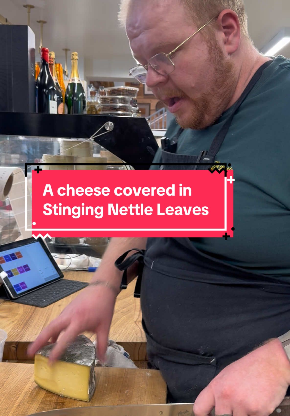 Cornish Yarg, is a semi-hard cheese with a rind made from stinging nettle leaves. It's made in Cornwall, England! And it’s delicious. #cheesestore #cheesemonger #beverlyhills #cheesetok 