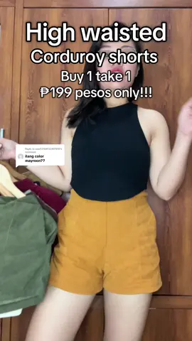 Replying to @user53104132407810 11 colors mi! Light brown pala suot ko! Corduroy shorts for women! High waisted buy 1 take 1! Mis and match ng color!  #corduroy #corduroyshorts #corduroyshort #short #shortsforwomen #highwaistshorts #shorts 