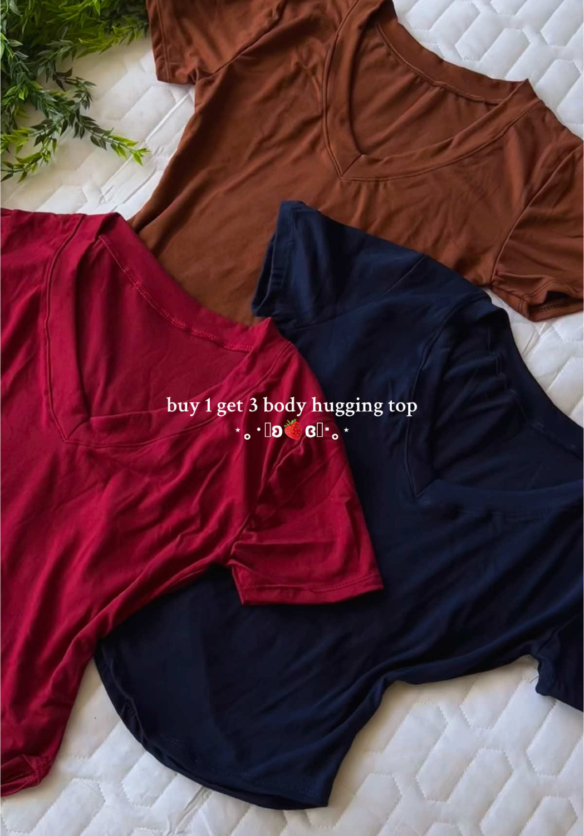 Buy 1 get 3 for only ₱180🍒 #plaintops #vnecktops #basictop 