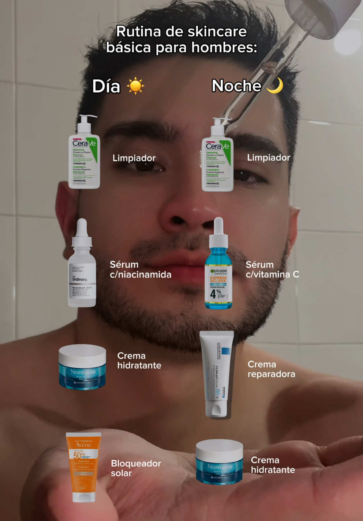 Mi rutina básica de skincare, yo soy piel mixta con tendencia a grasa y la crema reparadora por las noches hace la magia que necesito para mantener mi piel en buen estado, la vitamina C por las noches aporta brillo y elimina manchas de mi piel. 🙂‍↔️ #skincare #fyp #bootcampuntalfredo #ugc #fyppppppppppppppppppppppp #mexico #rutina #skincaretips 