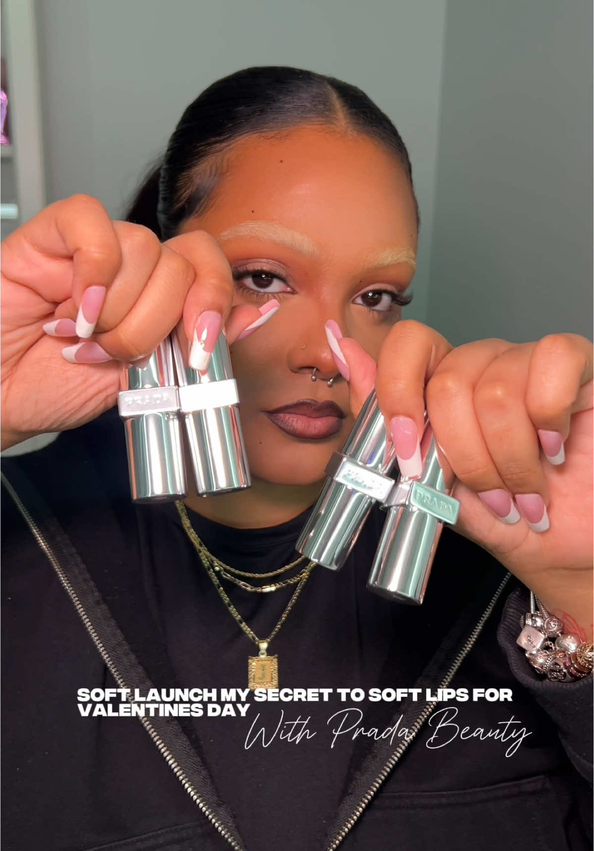 the most beautiful lippies that provide lip care with every use 💋 @pradabeauty @sephora  #pradabeauty #PradaMonochrome #GIFTEDBYPRADABEAUTY #PradaBalm