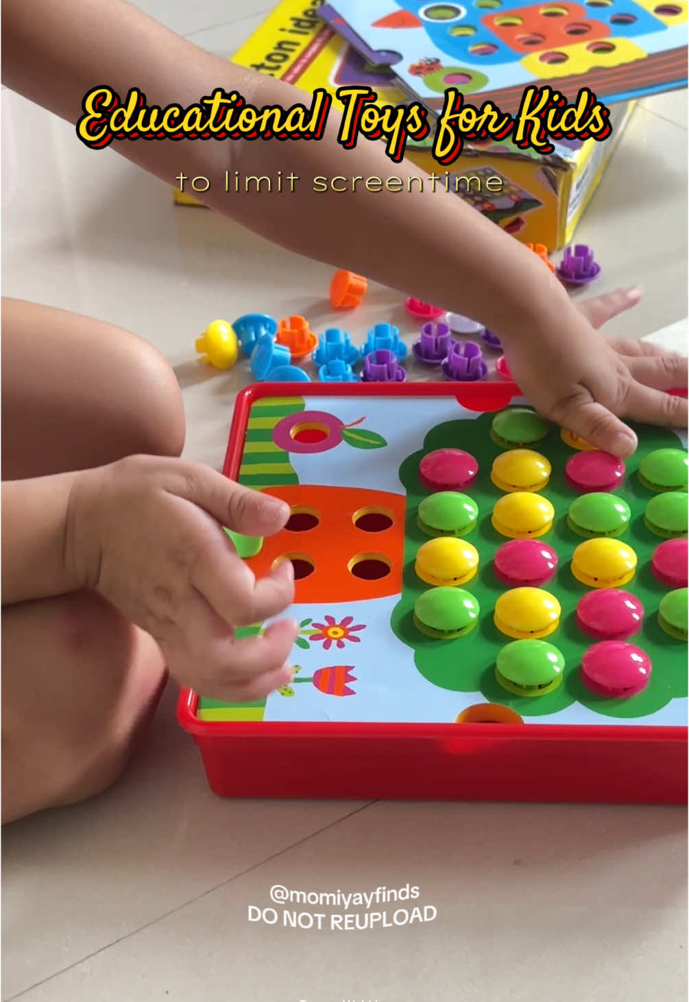 Educational toys na affordable na, less pa ang screentime nila. Napaka colorful din at madami ng patterns itong Button idea toy #educationaltoys #buttonidea #educationalplay #kidsplaytime #kidstoys #kidsoftiktok #toddlersoftiktok #noscreentime #lessscreentime #noscreentimeactivities #toysforkids #toysoftiktok 