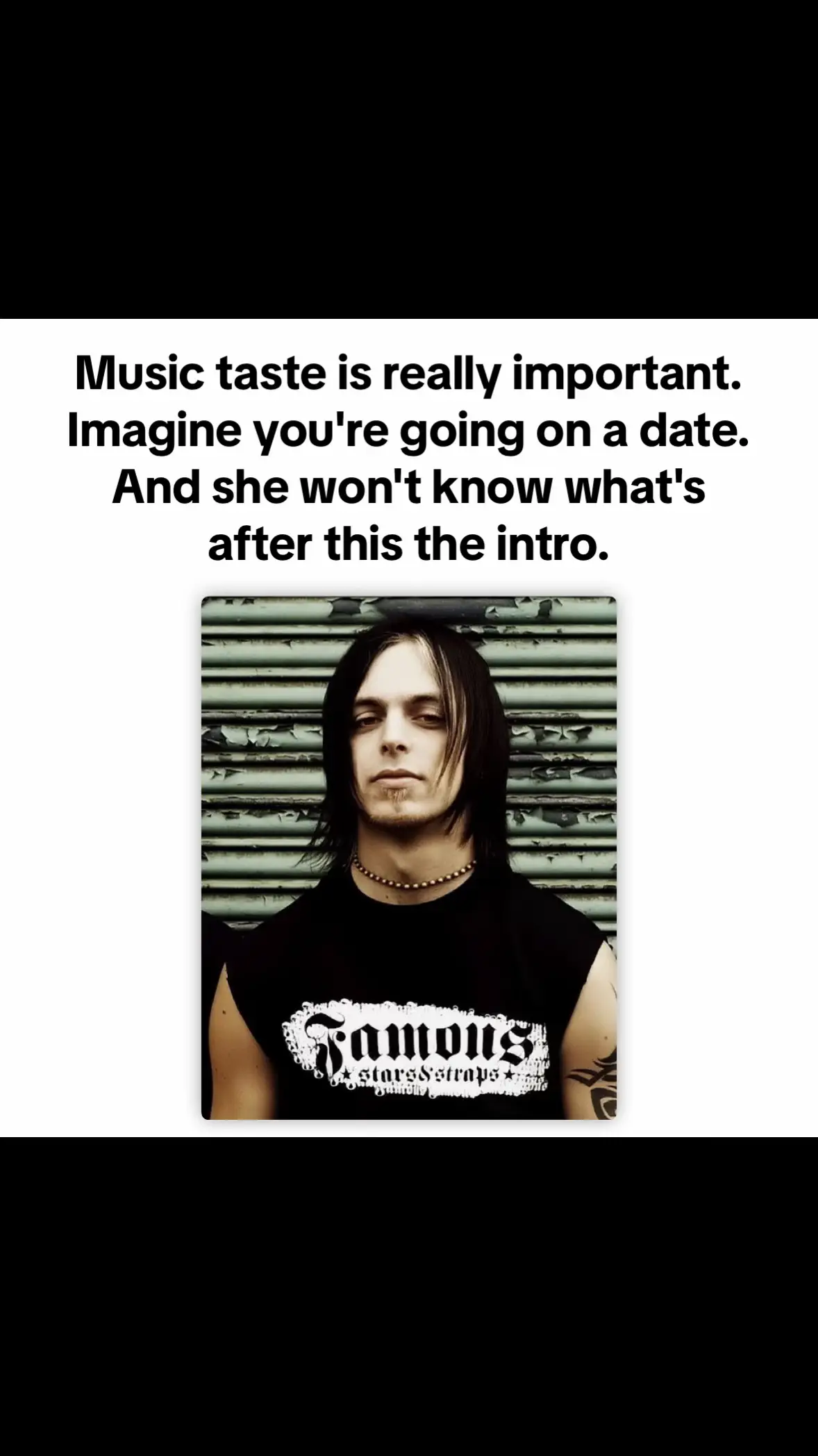 That wouldn't be an option for me! #bullletformyvalentine #bfmv #matttuck #matthewtuck #tearsdontfall #thepoison #date #worstdate #musictaste #heavymetal #metalcore #melodicmetalcore #emo #emometalcore #2000smetal 