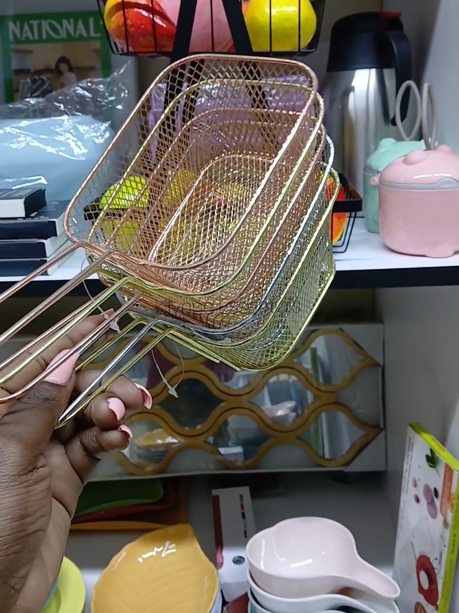 square mini meshfrench chips frying serving stainless steel french fries holder/fried food fry basket,available in black  gold,silver and cream #fries🍟 #fypシ゚ 