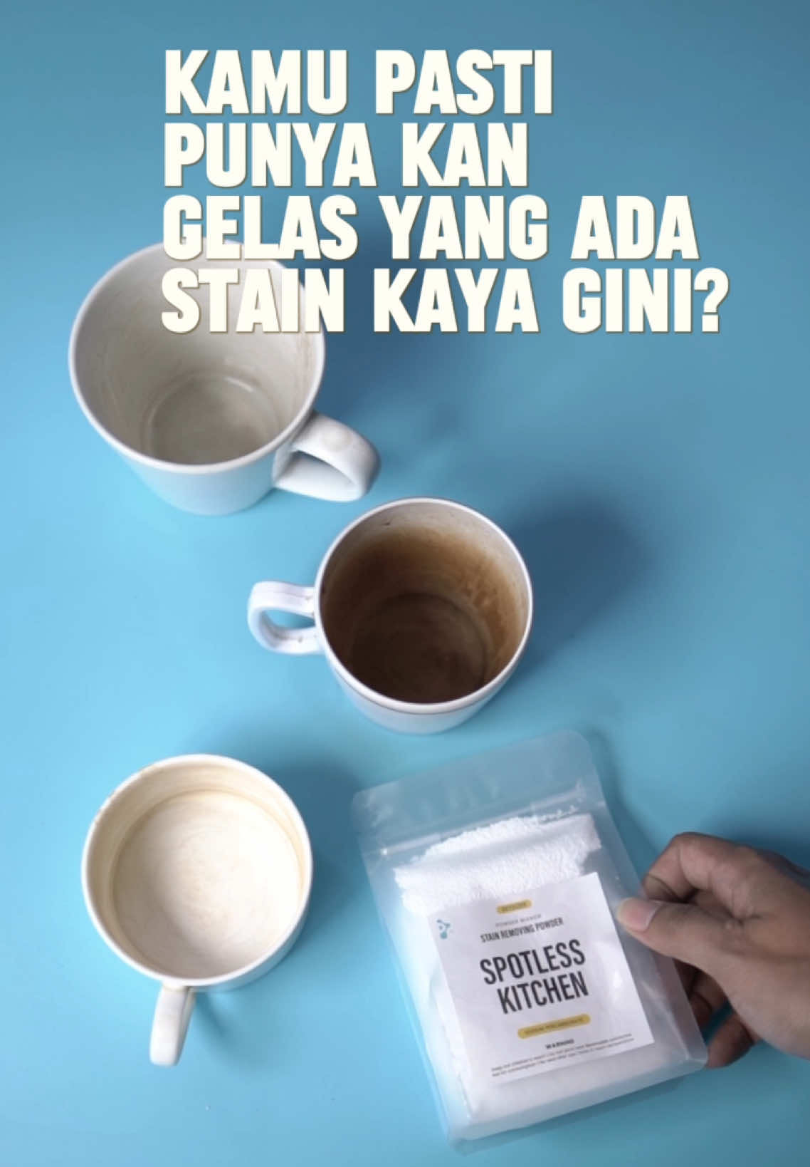 Bye noda membandel! ☕️ Gelas kinclong dalam sekejap!✨ #CleanTok #stainremover #lifehacks #kitchentips #cleaninghacks #spotlesskitchen #dewakimia #fyp 