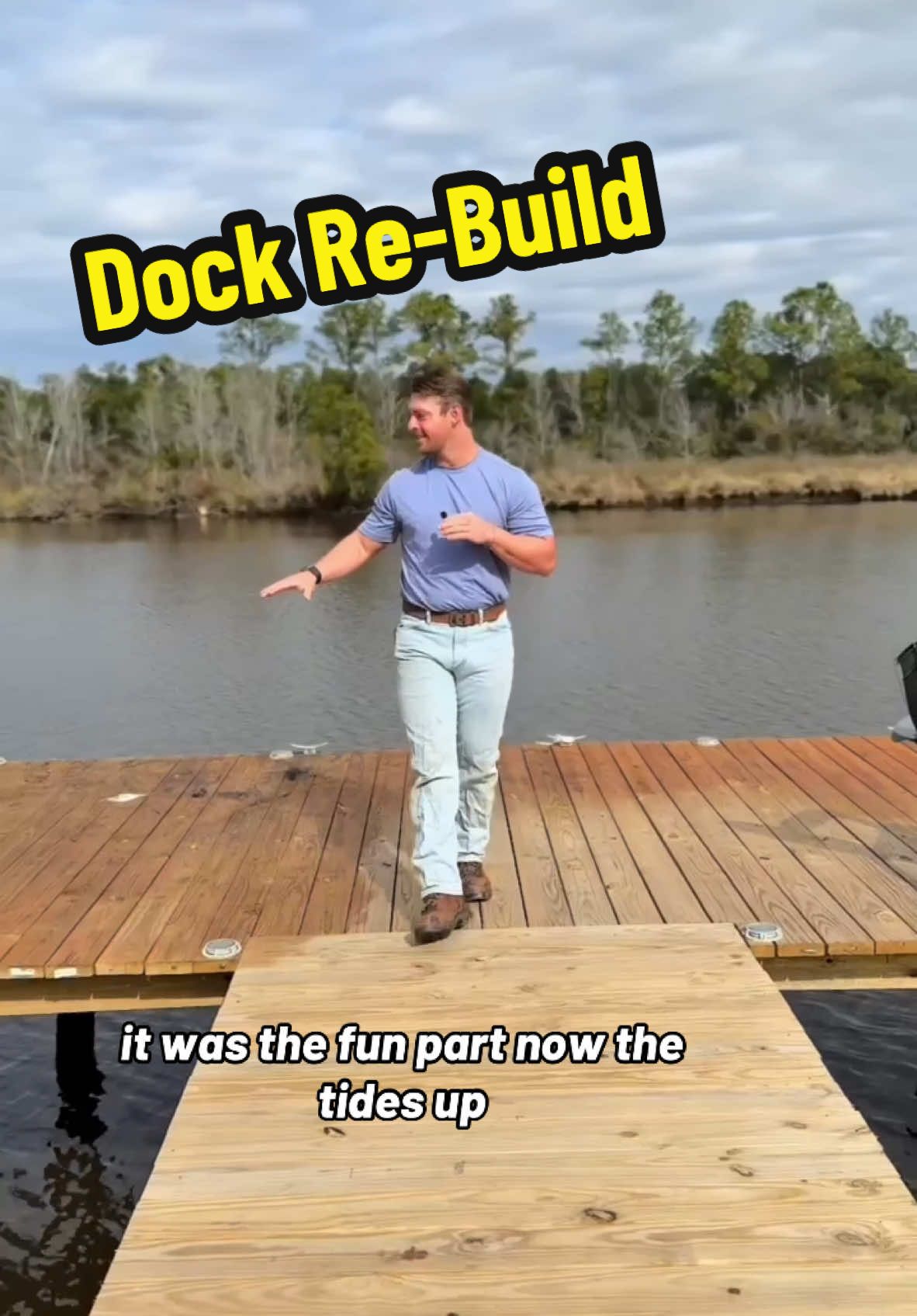 I was quoted $40,000 to rebuild the dock at our fixer upper house. Our home had been abandoned for 20 years and the dock was one strong storm away from being completely gone. I rebuilt it myself in three weeks for $6,743. #fixerupper #homediy #dockrebuild #mississippicoast 