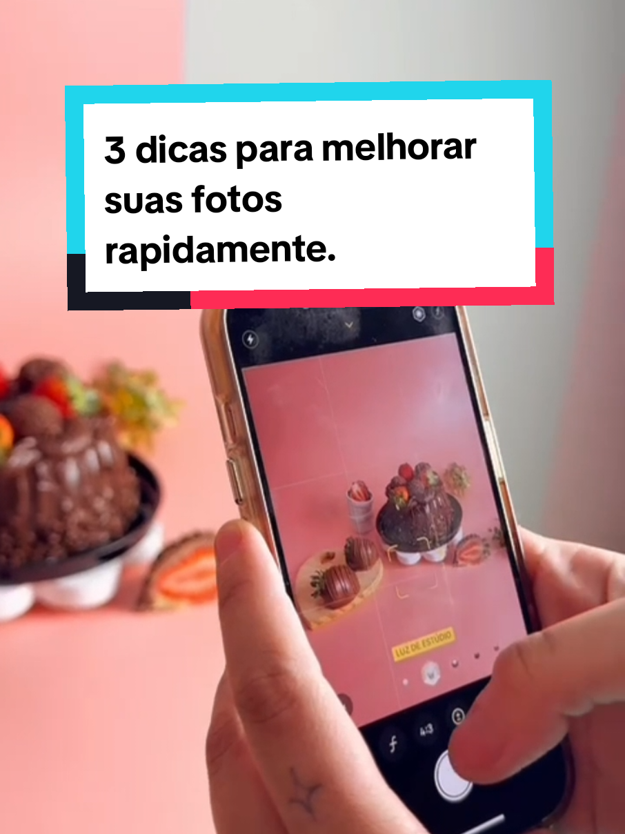 Ensinando a fotografar doces usando o celular.